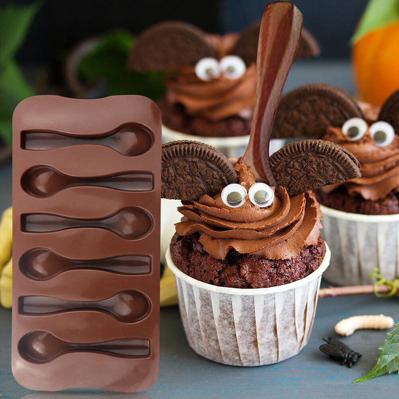 Silicone Chocolate Spoon Baking Non-stick Biscuit Cake Jelly Candy Molds Newly