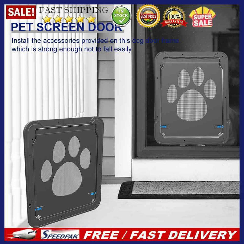 Lockable Dogs Cats Safety Screen Door Sliding Gates for Small Medium Pet Supply