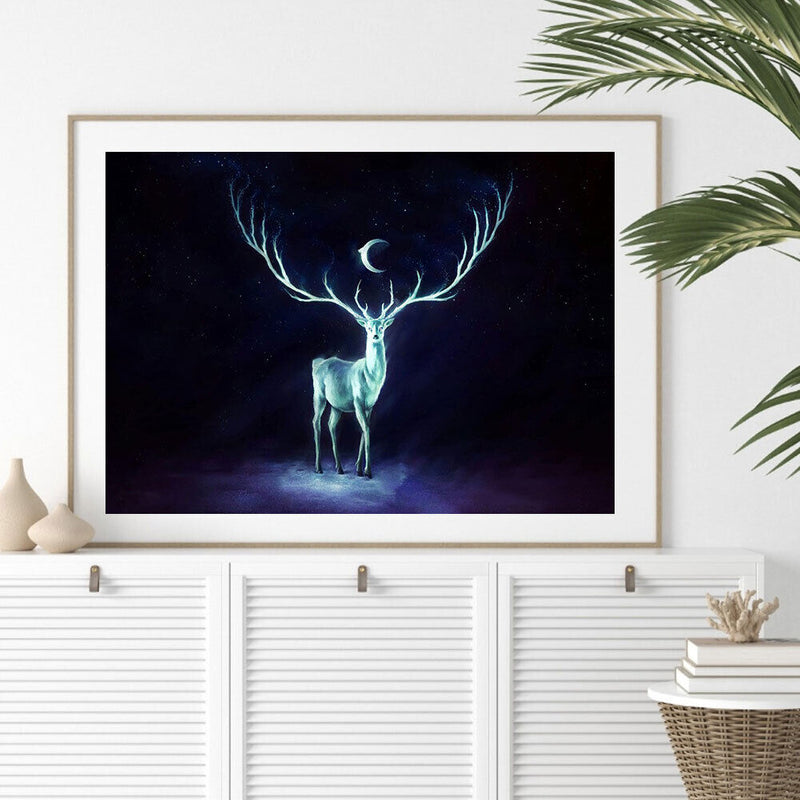 5D DIY Diamond Painting Kits Full Round Drill Moon Elk Mosaic Picture Wall Decor