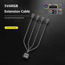 COOLMOON 5V 3Pin HUB Splitter Cable Extension Cord for Mainboard (1 to 4)
