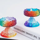 DIY Epoxy Mirror Creative Leaf Candle Holder Storage Base Mold Decor~