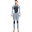 3mm Neoprene Wetsuit Women Back Zipper Full Diving Suits (Light Grey L)