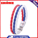YouN Ball Game National Flag Leather Bracelets Weave Braided Wristband/UK
