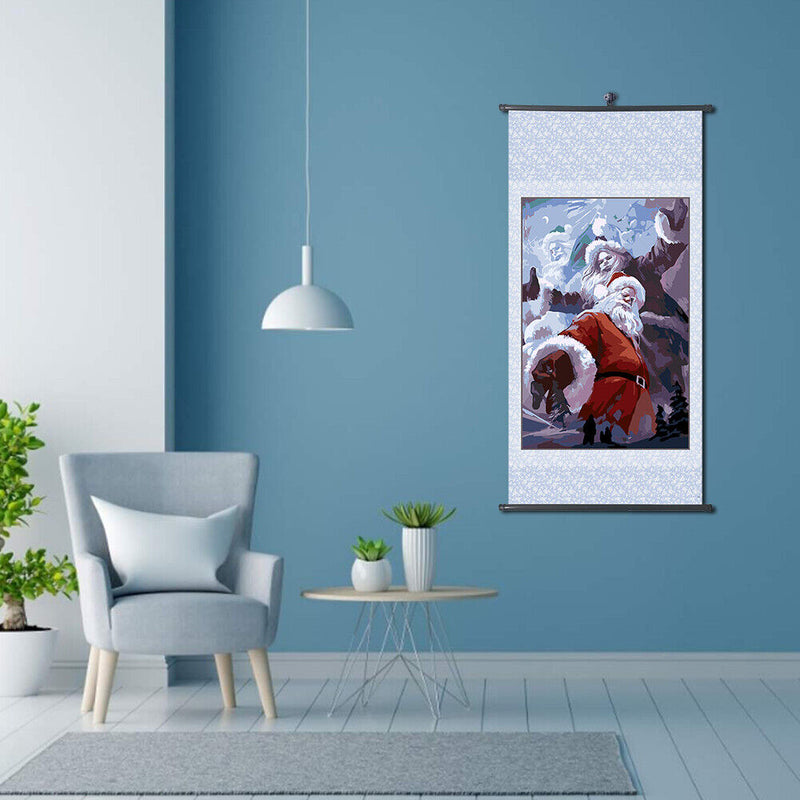 Framed Oil Paint By Numbers DIY Santa Picture Craft for Home Living Room Decor