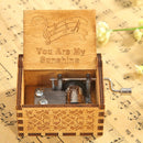 Retro Exquisite Wooden Hand Cranked Music Box Home Crafts Ornaments (A) Newly