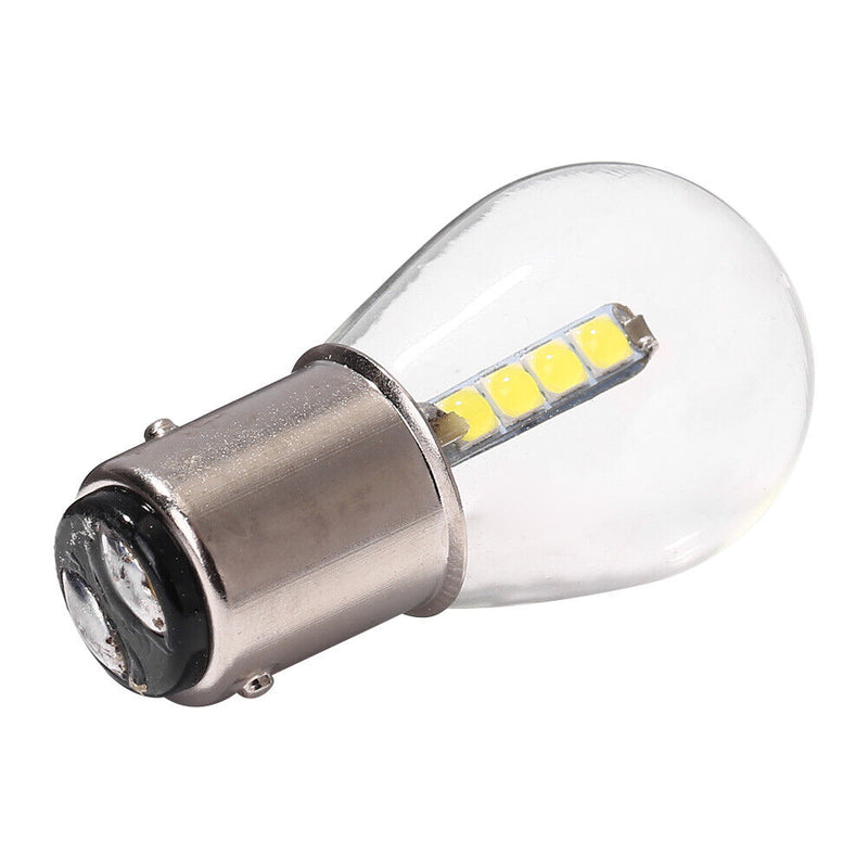 LED Bulb 1157 BAY15D 3030 SMD Glass Turn Signal Brake Light Bulb (White) Newly
