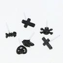 18 Pairs Fashion Plastic Ear Stud Earring Sets Simple Jewelry (Black)