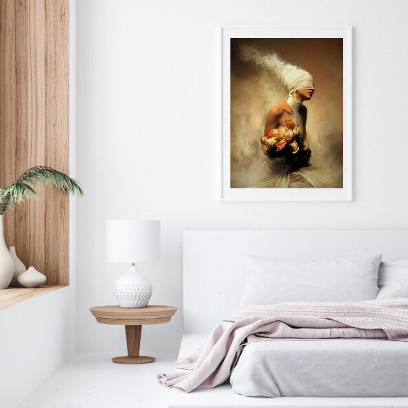 Smoke Girl Oil Paint By Numbers DIY Handpainted on Canvas Wall Art Picture