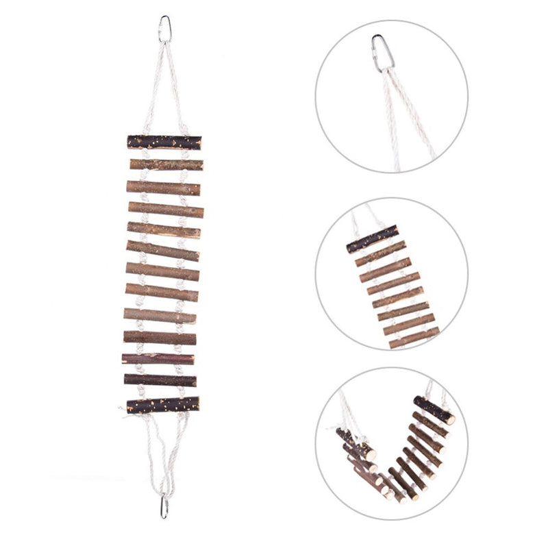 Wood Parrot Bridge, Cage Hammock Swing, Bird Toys for Parakeet Budgie Cocka