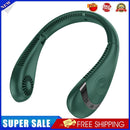 5000mAh Hanging Neck Fan USB Rechargeable Bladeless Sport Mute Fans (Green)
