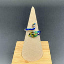 Thimble Finger Knitting Loop Crochet Ring Peacock Yarn Guides Sewing G1F8