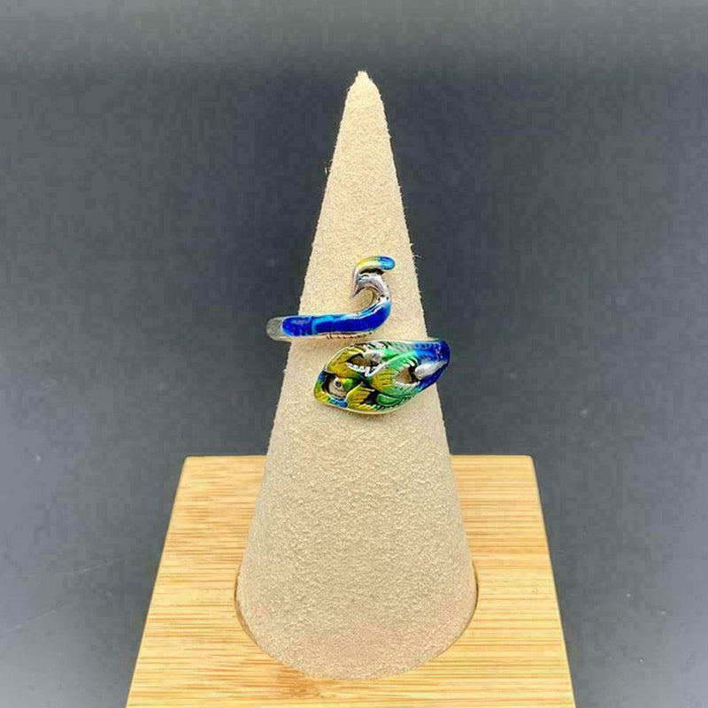 Thimble Finger Knitting Loop Crochet Ring Peacock Yarn Guides Sewing G1F8