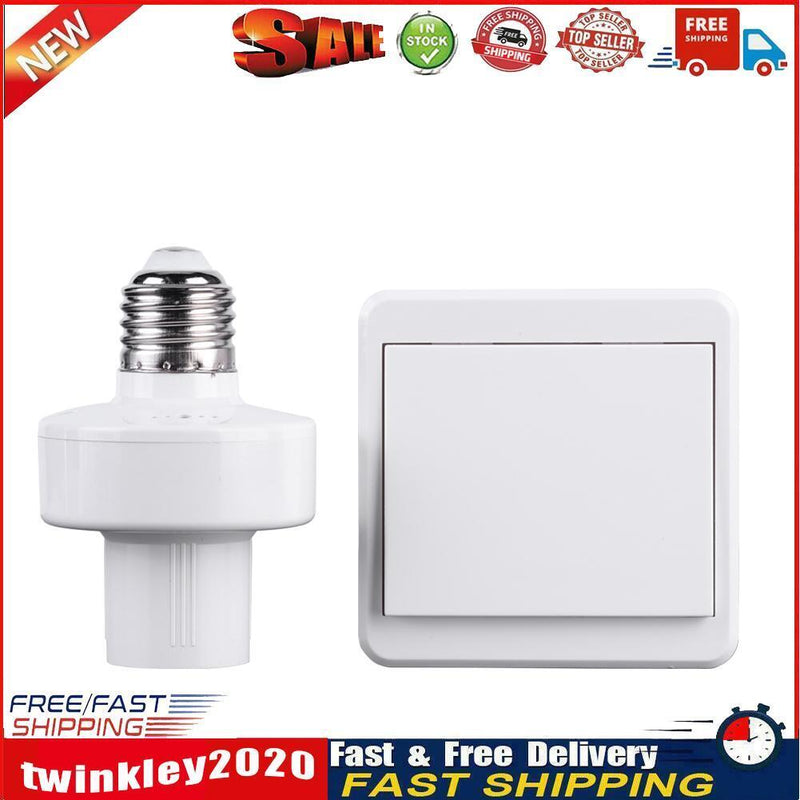 E27 Wireless Light Lamp Holder ON/Off Base Switch Socket for LED Bulbs (B) Newly