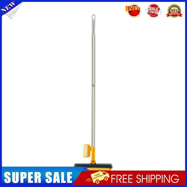 Floor Scrub Brush Bathroom Kitchen Rotating Long Handle Cleaning (Yellow)