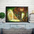 5D DIY Diamond Painting Old Wooden House Corridor Kits Full Round Drill Crafts