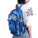 Women/Men PVC Clear Waterproof Backpacks Teen Hologram Schoolbags/Blue