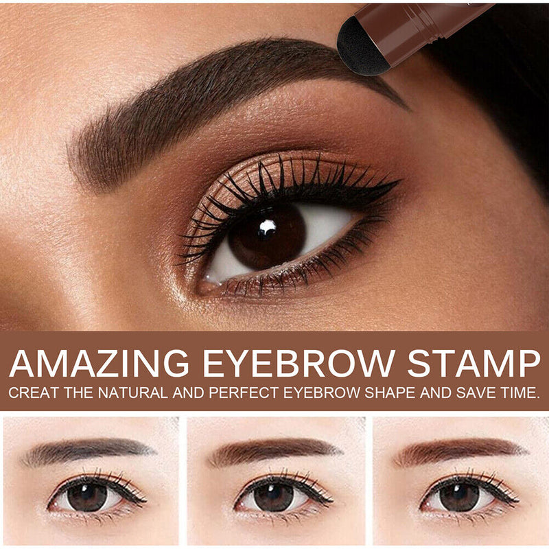 Professional Eye Brow Waterproof Stamp Shaping Kit for Makeup (Dark Brown)