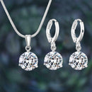 3x Tear Drop Necklace Earrings Set Sliver-Plated Gift UK Chain Pendant H9T4