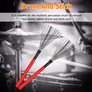 #A 2pcs Drum Sticks Wood Handle Cleaner Drum Brushes Percussion Drum Accessories