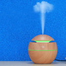 LED USB Induction Wood Grain Humidifier Ultrasonic Air Diffuser(Light Brown