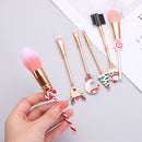 Ornaments Christmas gift Makeup Brushes Metal Handle Santa Claus Pattern