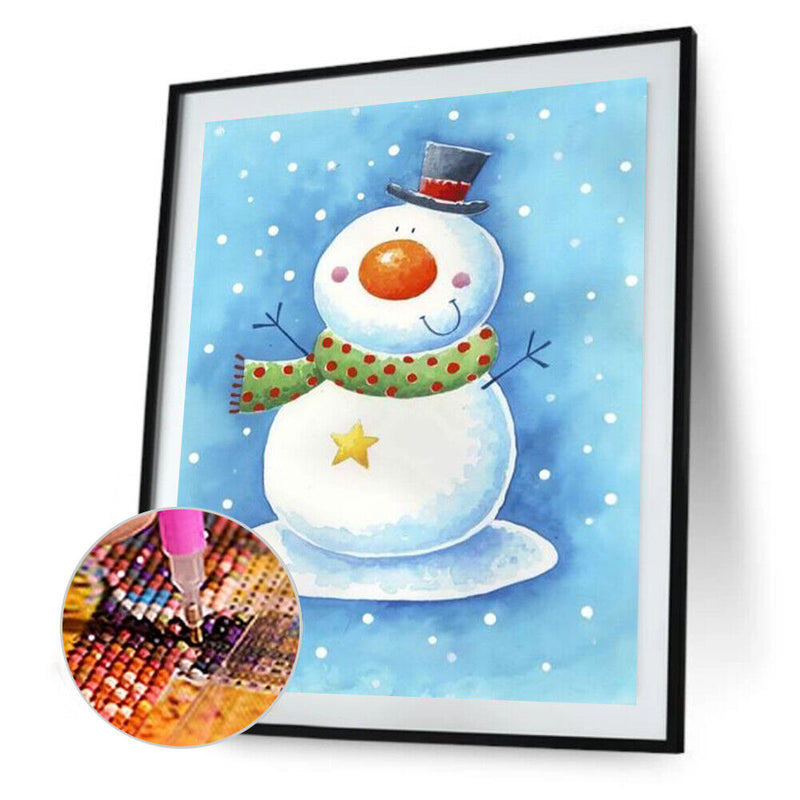 5D DIY Full Round Drill Diamond Paint Snowman Mosaic Rhinestone Drawing Picture