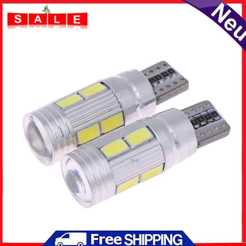 2Pcs T10 Car Bulb 5630 10 SMD W5W Car LED Lamp 12V Cars Parking Rear Leuc