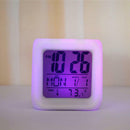 7Colors Change Alarm Clock LED Digital Glowing Bedroom Light Kids Night B7Q7