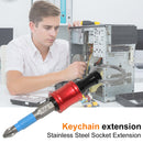 1/4 Hex Shank Aluminum Alloy Screwdriver Bits Extension Bar Keychain (Red)