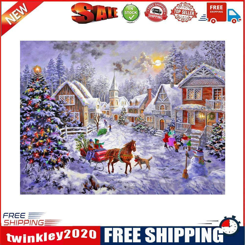 Christmas Snow Carriage  5D Diamond DIY Painting Craft Kit Home Decor