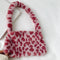 Animal Pattern Underarm Bag Women Mini Plush Shoulder Handbags Purse (9)