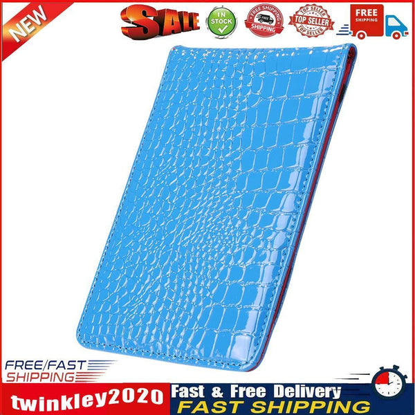 PU Crocodile Golf Leather Scorebook Wallet Score Card Pocketbook (Blue) Newly