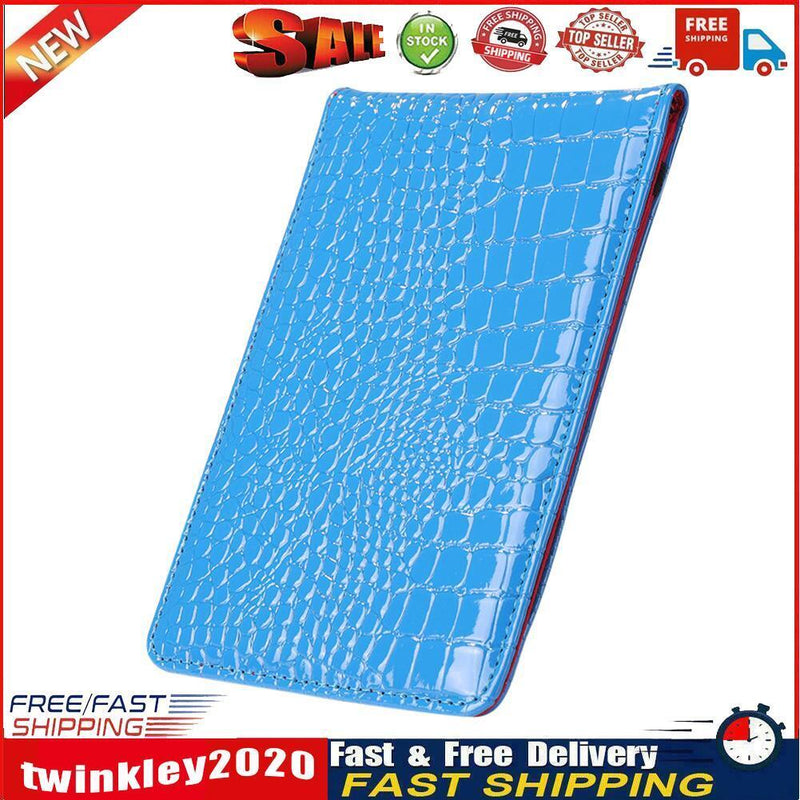 PU Crocodile Golf Leather Scorebook Wallet Score Card Pocketbook (Blue) Newly