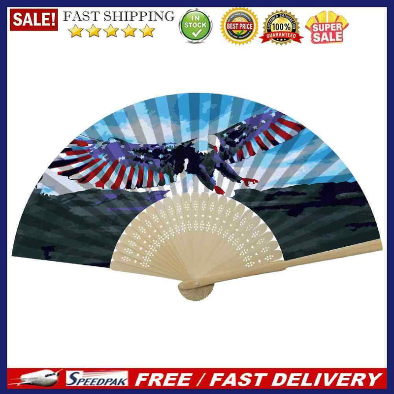 Independence Day Eagle Oil Paint Folding Fan By Numbers DIY Digital Oil Paint