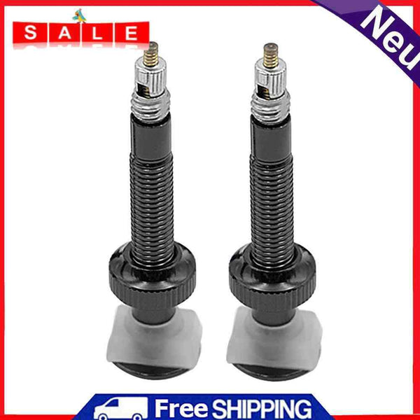 2pcs MTB Road Bike Ready F/V Tubeless Tire Valve for Carbon Rim (Black)