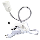 360 Degrees Flexible Lamp Holder E27 Base Light Socket Gooseneck Clip (2) Newly