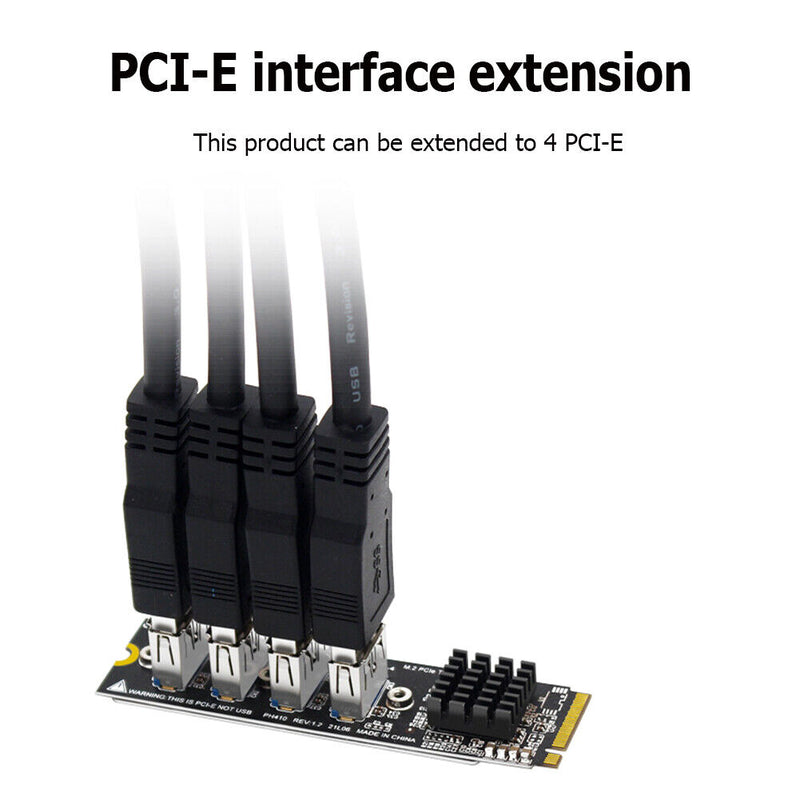 1 to 4 Graphics Card Expansion Card M.2 MKEY Expansion Board for Windows XP 10