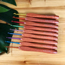 Aluminum Colorful Crochet Hooks DIY Weaving Sweater Wooden Handle Crochet Set
