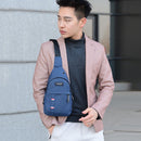 Women Fashion Solid Color Shoulder Chest Bag Travel Large Handbags (Blue)