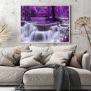 Paint By Numbers Purple Forest Waterfall DIY Acrylic Painting Kit (B964)