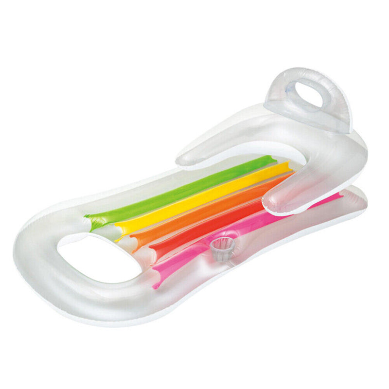 #A Swimming Pool Lounge Chair Floating Row Plastic Water Sports Air Mat Toys