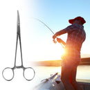 Stainless Steel Fish Hook Remover Curved Tip Fishing Locking Forceps (18cm)