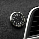 1X Black Luminous Pocket Mini Quartz Analog Watch Stick-On Clock Car Accessories