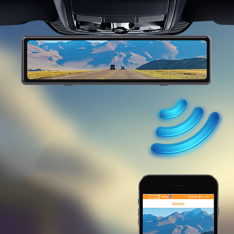 Driving Recorder 12-inch 1080P Touch Screen Dashcam 170 Wide Angle for Carplay