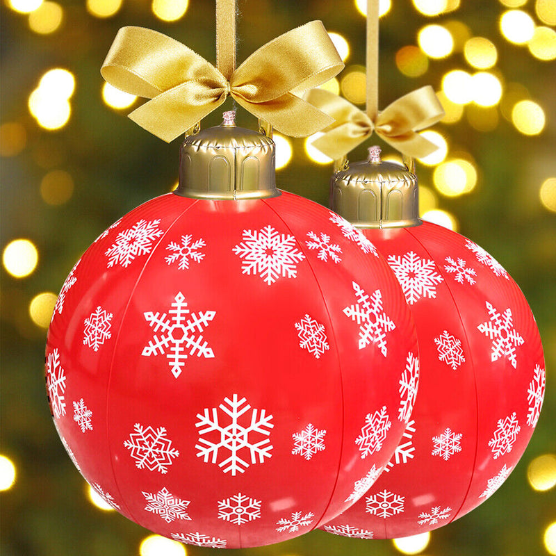 #A 60cm PVC Inflatable Christmas Ball Hanging Tree Door Wall Ornament Balloon De