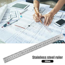 Stainless Steel Metal Straight Ruler Double Sided Measuring Tool (300mm)