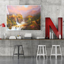 Frameless Oil Paint By Numbers Mountain Castle DIY Canvas Picture Craft Kit