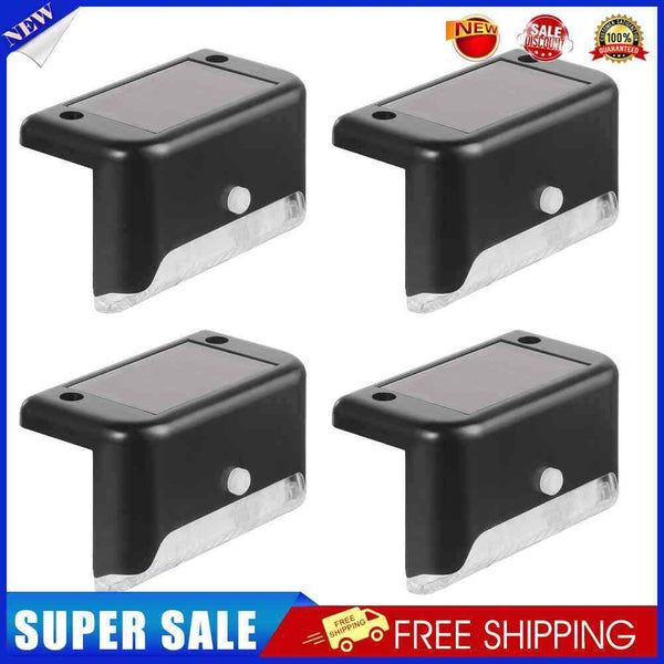 4pcs LED Solar Lamp Outdoor Stair Garden Fence Step Wall Lights (Warm)
