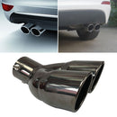 Car Bent Dual Exhaust Muffler Tip Bolt-on Slant Cut Black Titanium (63mm) Newly