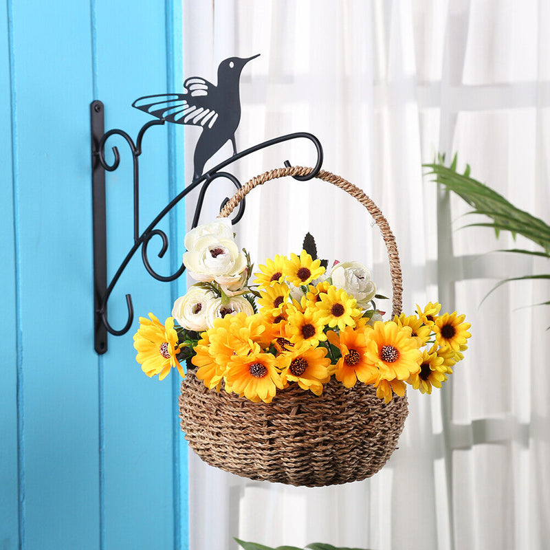 Wrought Iron Hanging Flower Pot Basket Decorative Hanger Brackets (Bird) Newly